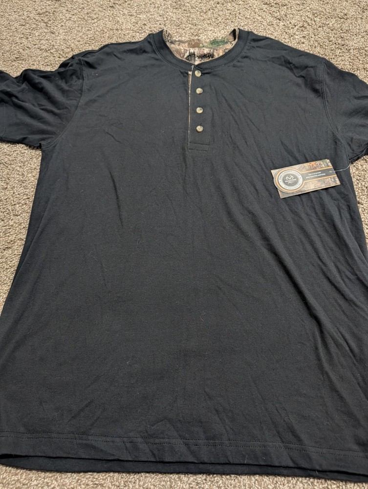 Buckhorn River Black Realtree Crew Neck Short Sleeve Shirt XL NWT