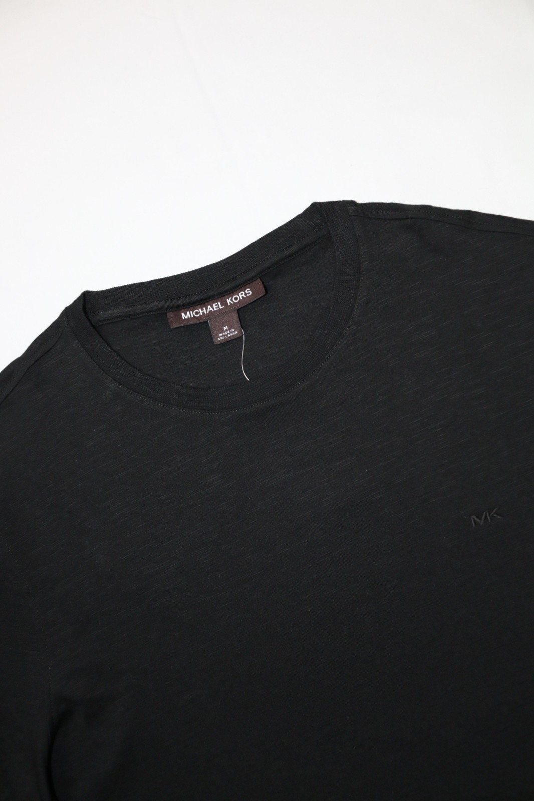 Michael Kors Mens Textured Fabric Crew Neck Short Sleeve T Shirt Black M Embroid gallery