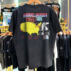 1988 Michael Jackson Bad World Tour T-Shirt Vintage MJ Concert Black Tee S-5XL