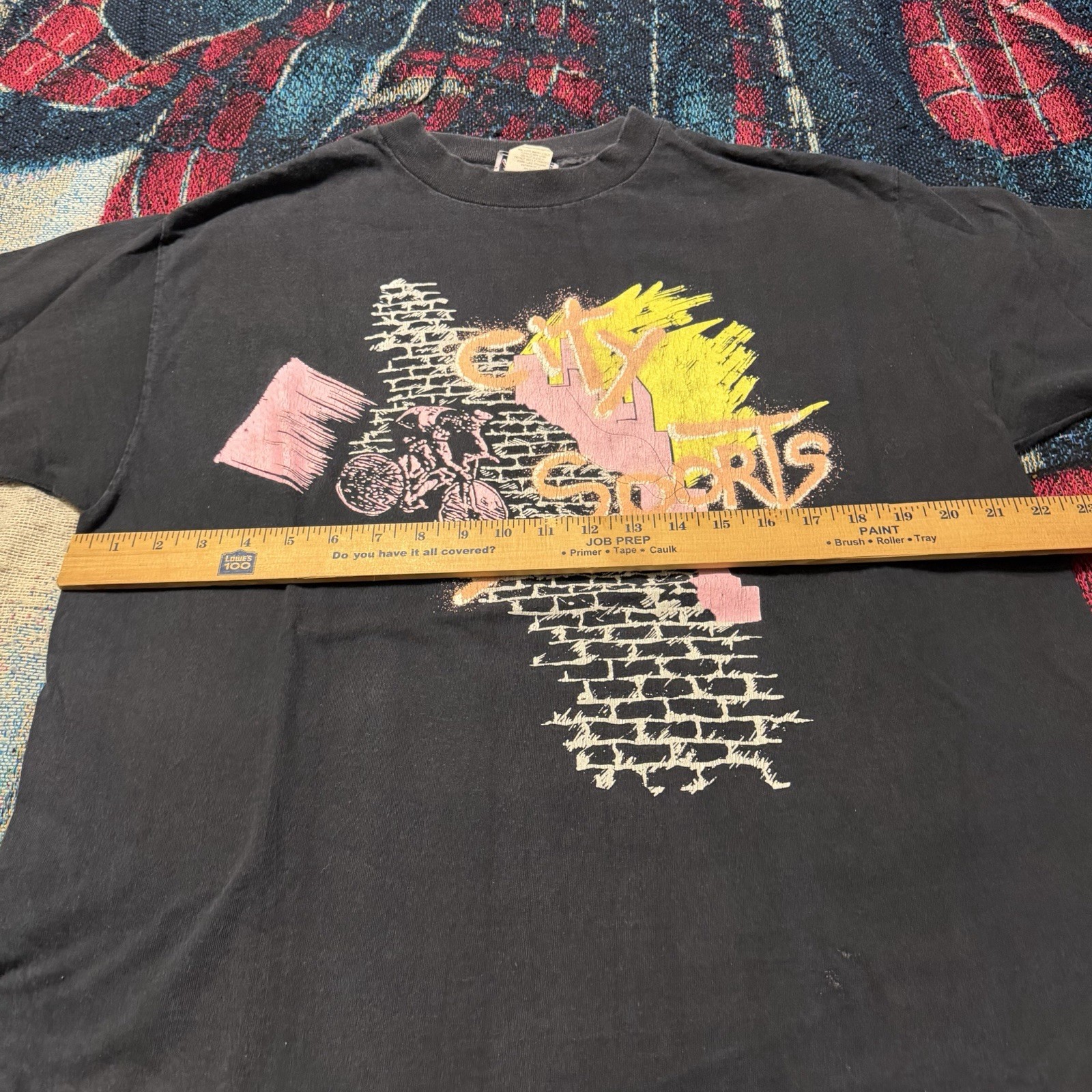 Vintage 90s Jacques Moret City Sports Bicycle Skate Shirt OSFA Mens Black Sports gallery