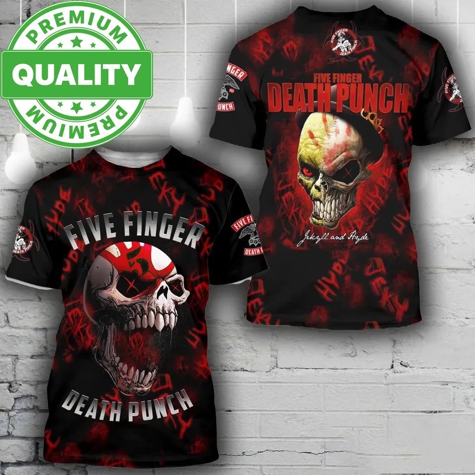 Five Finger Death Punch Jekyll and Hyde 3D AOP Shirt Unisex gallery