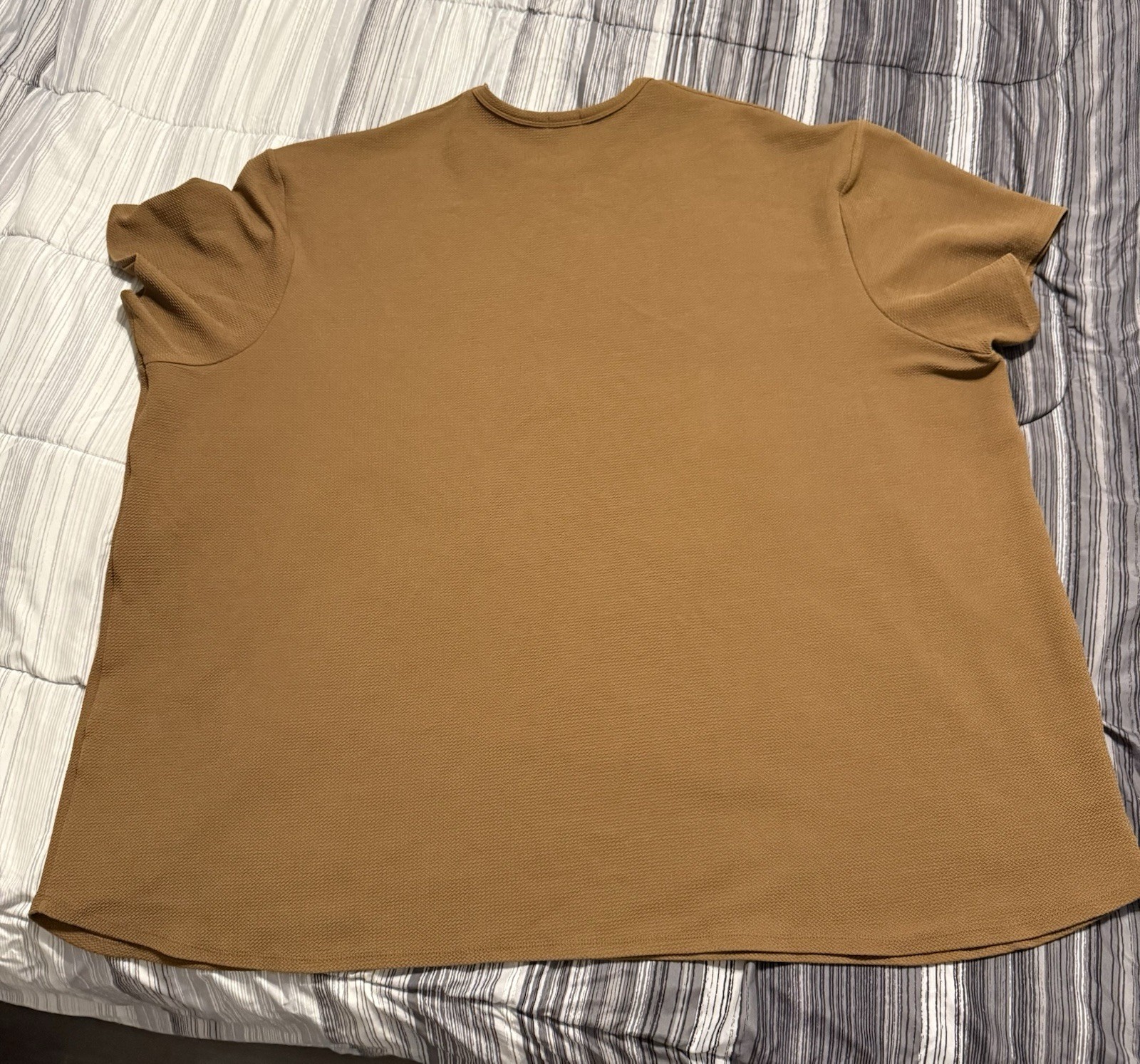 One Bone Bullet Men's 7XL Brown Short Sleeve Shirt, Wrinkle-Free, Waffle Tee gallery