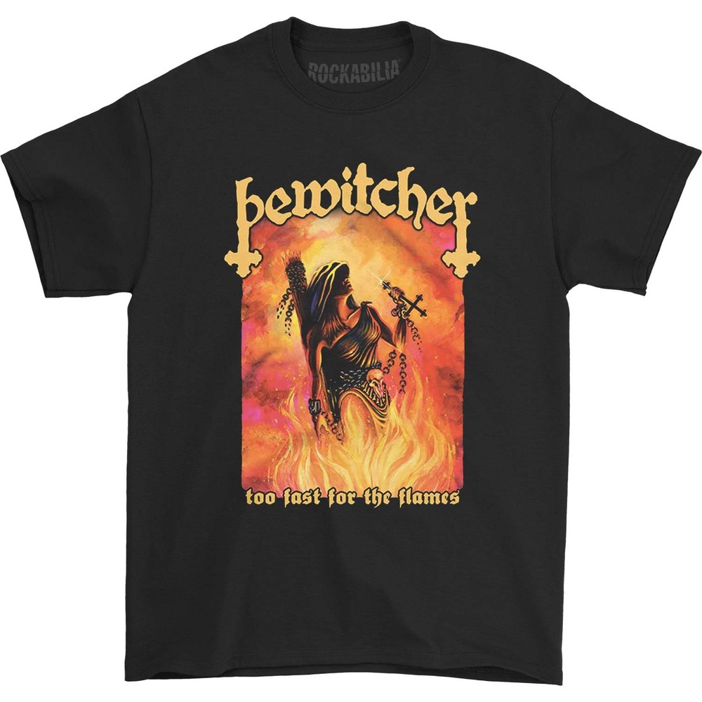 Men’s Bewitcher Flames Tee T-shirt Small Black