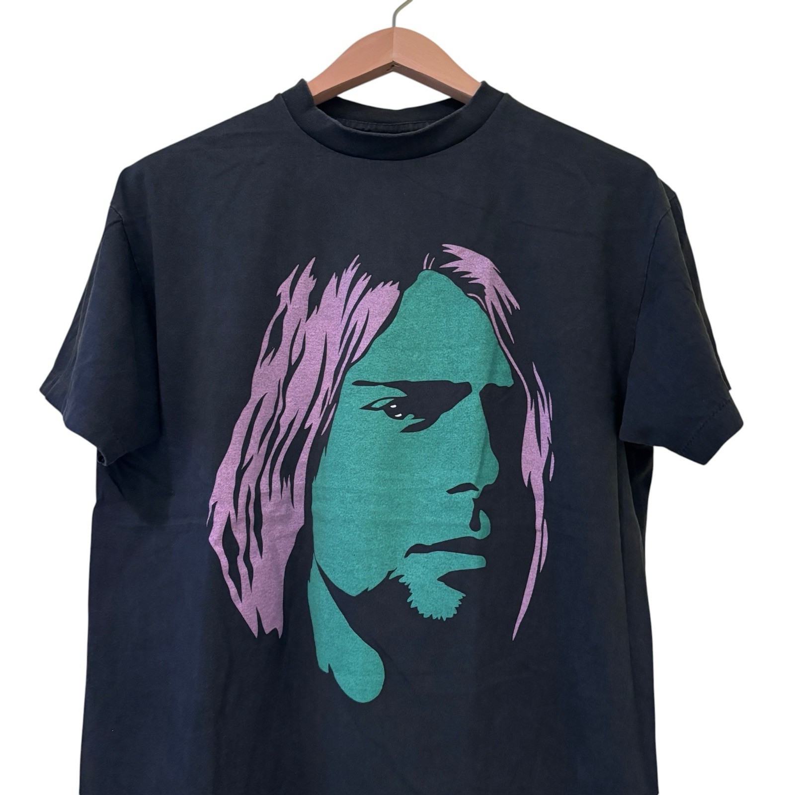 Nirvana 90s Kurt Cobain “Its Better To Burn Out Than Fade Away” REPRINT Shirt L gallery
