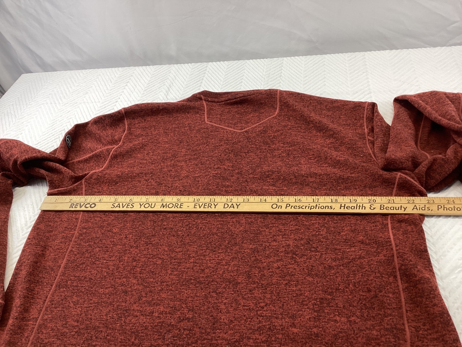 Eddie Bauer Henley Shirt Mens TL Maroon Travex 1/4 Snap gallery