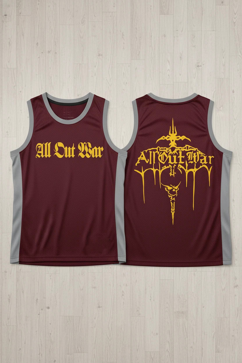 NEW 2 Sides All Out War Band Album Basketball Jersey All Size EN126 gallery