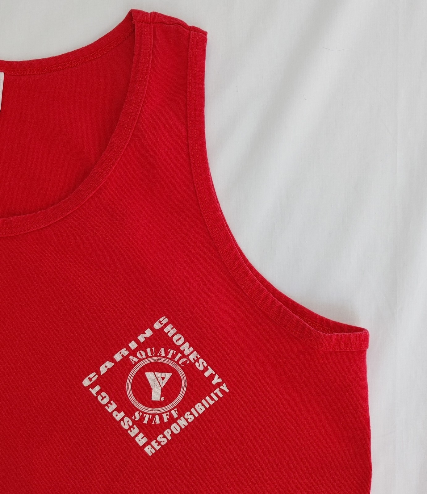 Vintage Anvil YMCA Aquatic Staff Tank Top 100% Cotton Made In USA Size XL gallery