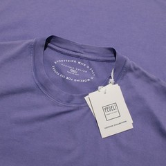 Fedeli NWT Short Sleeve T-Shirt Size 54 (US XL) in Purplish Blue 100% Cotton