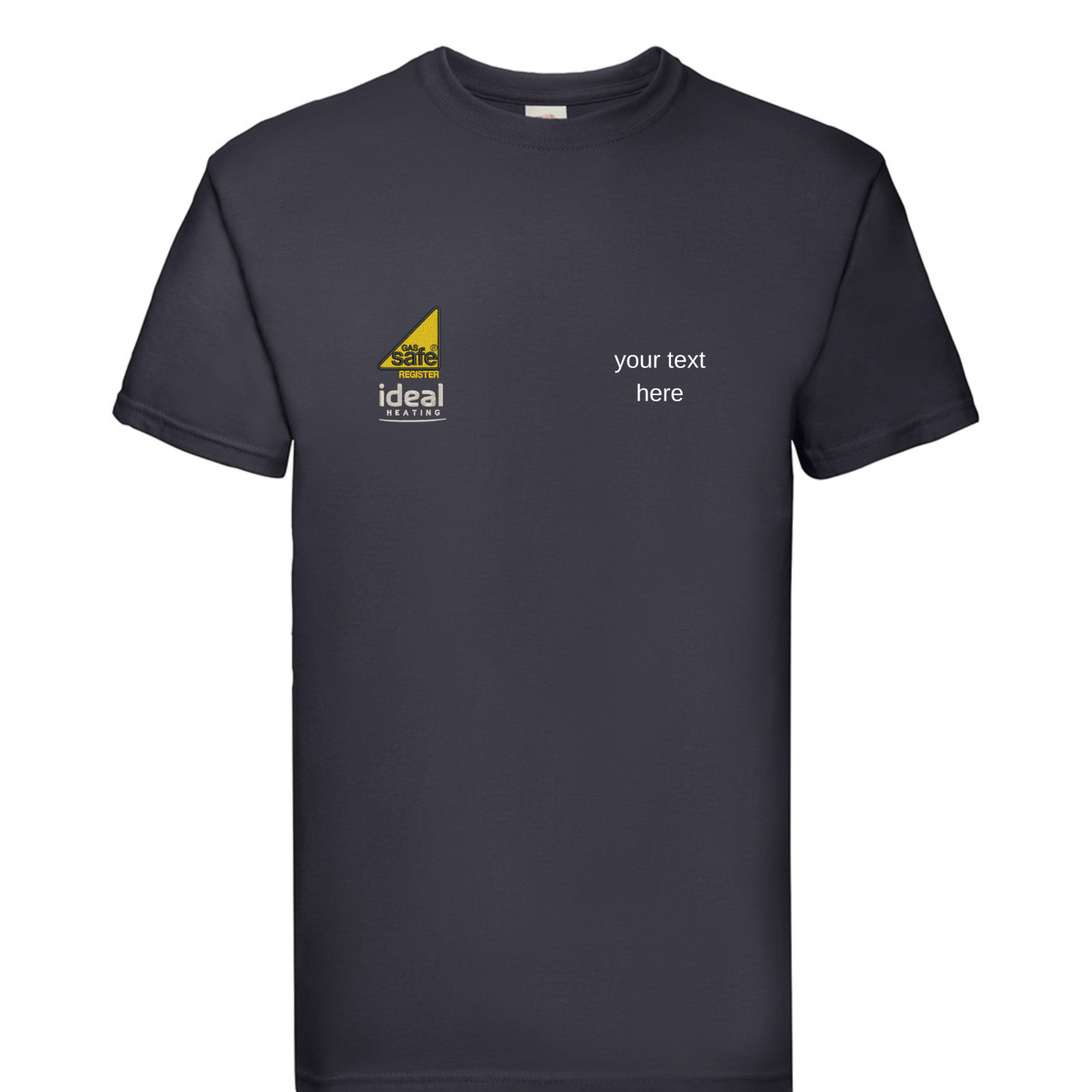 T-shirt Gas Safe Ideal Heating Plumber Work Wear - Customised With Your text gallery