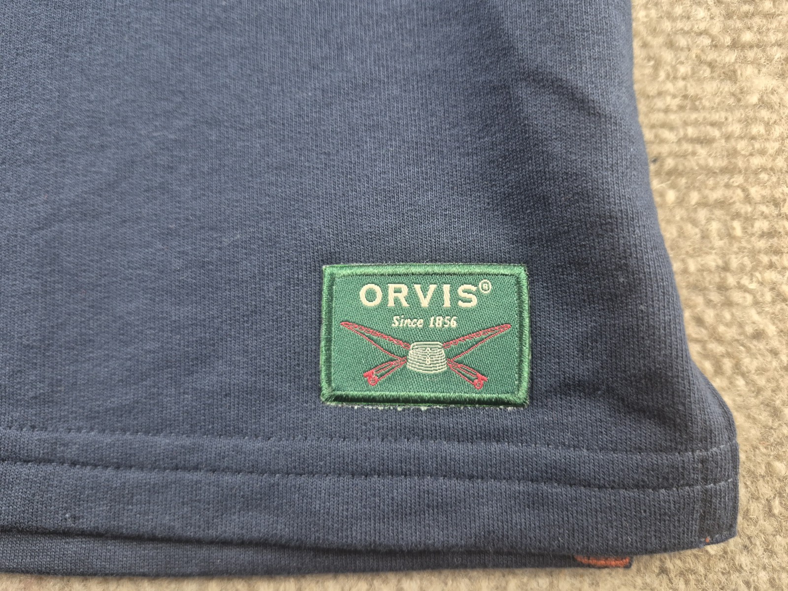 Orvis Midweight T-shirt Men Sz XXL Dark Navy/Peach Long Sleeves Cotton Pocket gallery