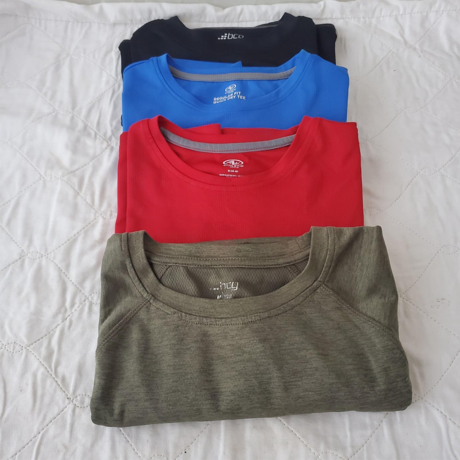 Lot of 4 Assorted Size M 38-40 Multi Brand Dry Fit Short Sleeve Shirt Men's gallery