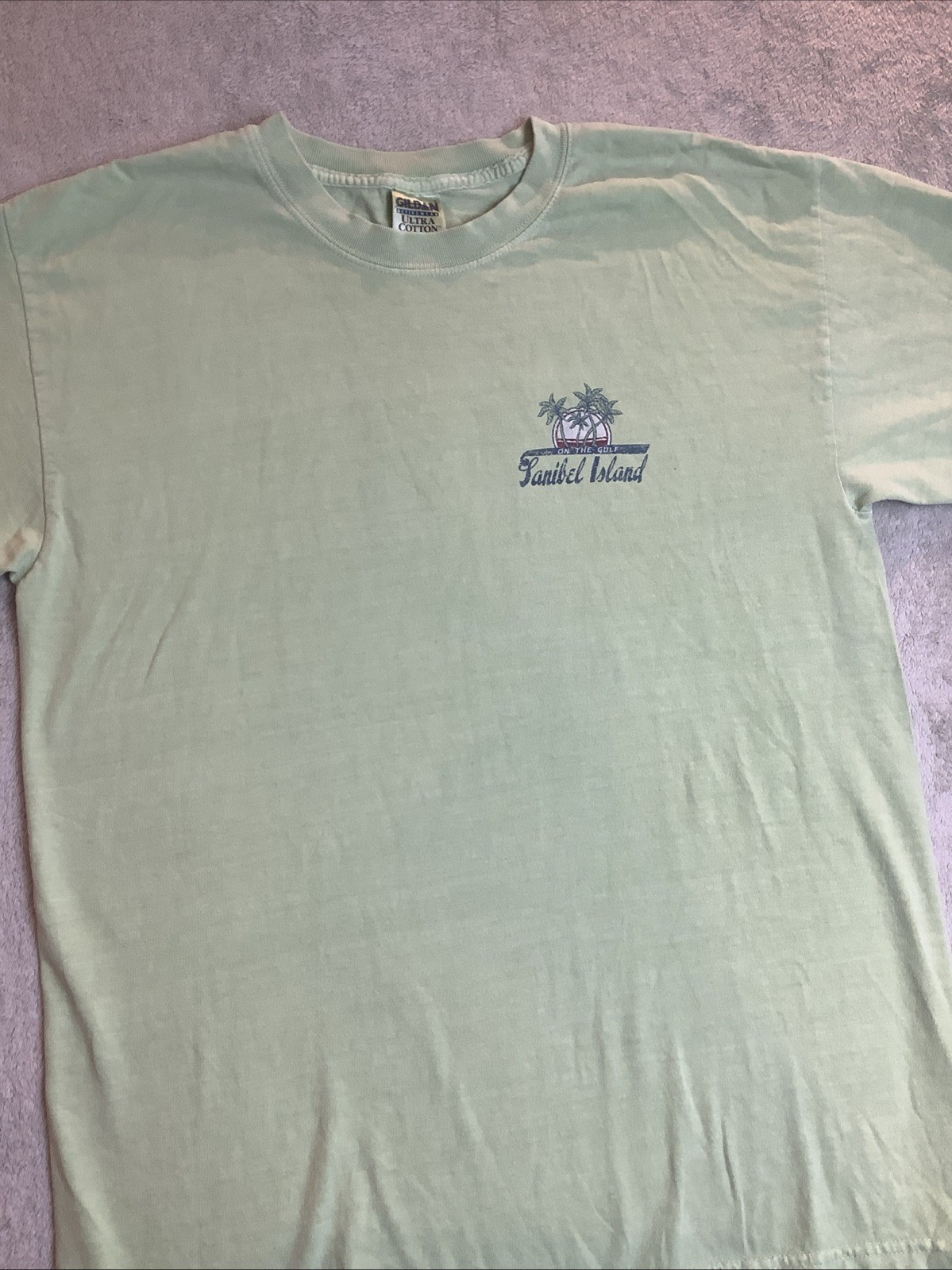 Mens Tropical Graphic Short Sleeve Lime Green Crew Neck T-shirt Large gallery