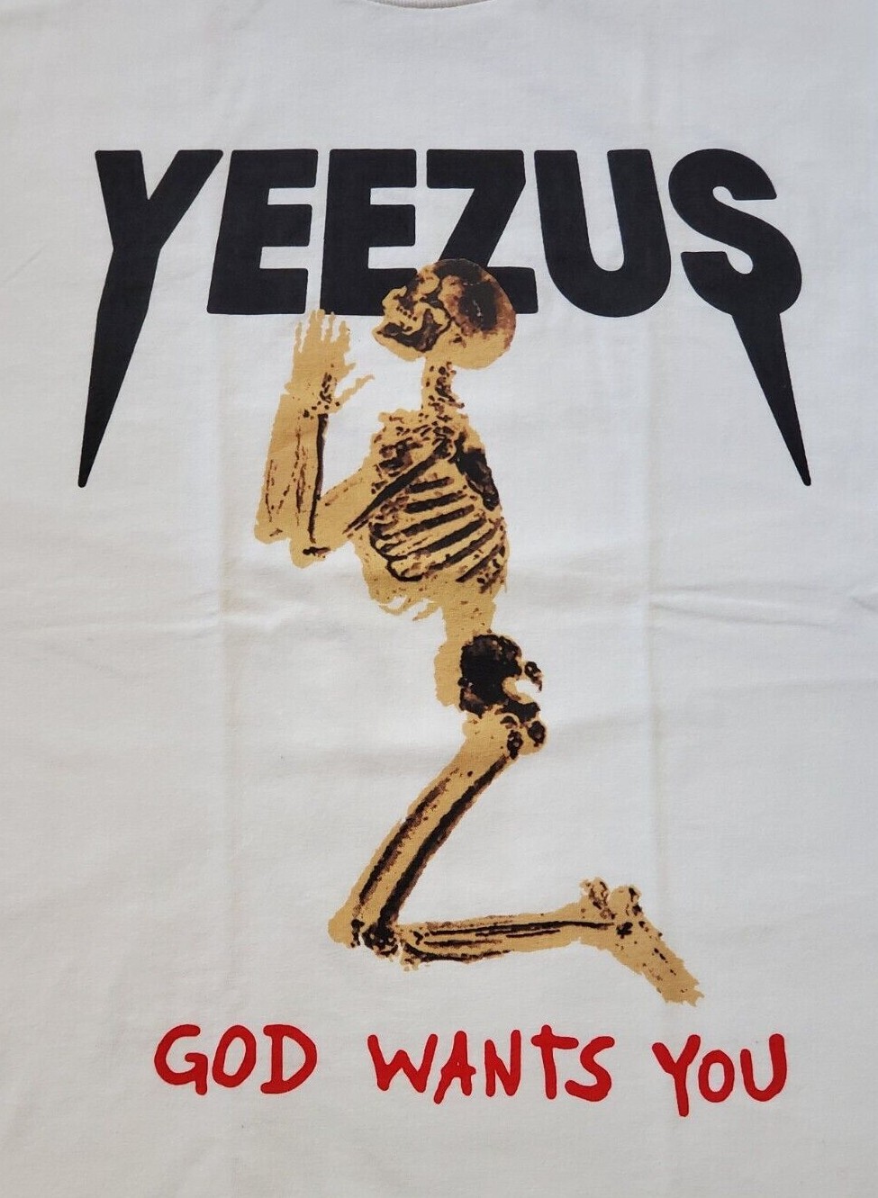 NEW-YEEZUS - SKELETON - GOD WANTS YOU - WHITE T-SHIRT gallery