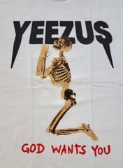NEW-YEEZUS – SKELETON – GOD WANTS YOU – WHITE T-SHIRT