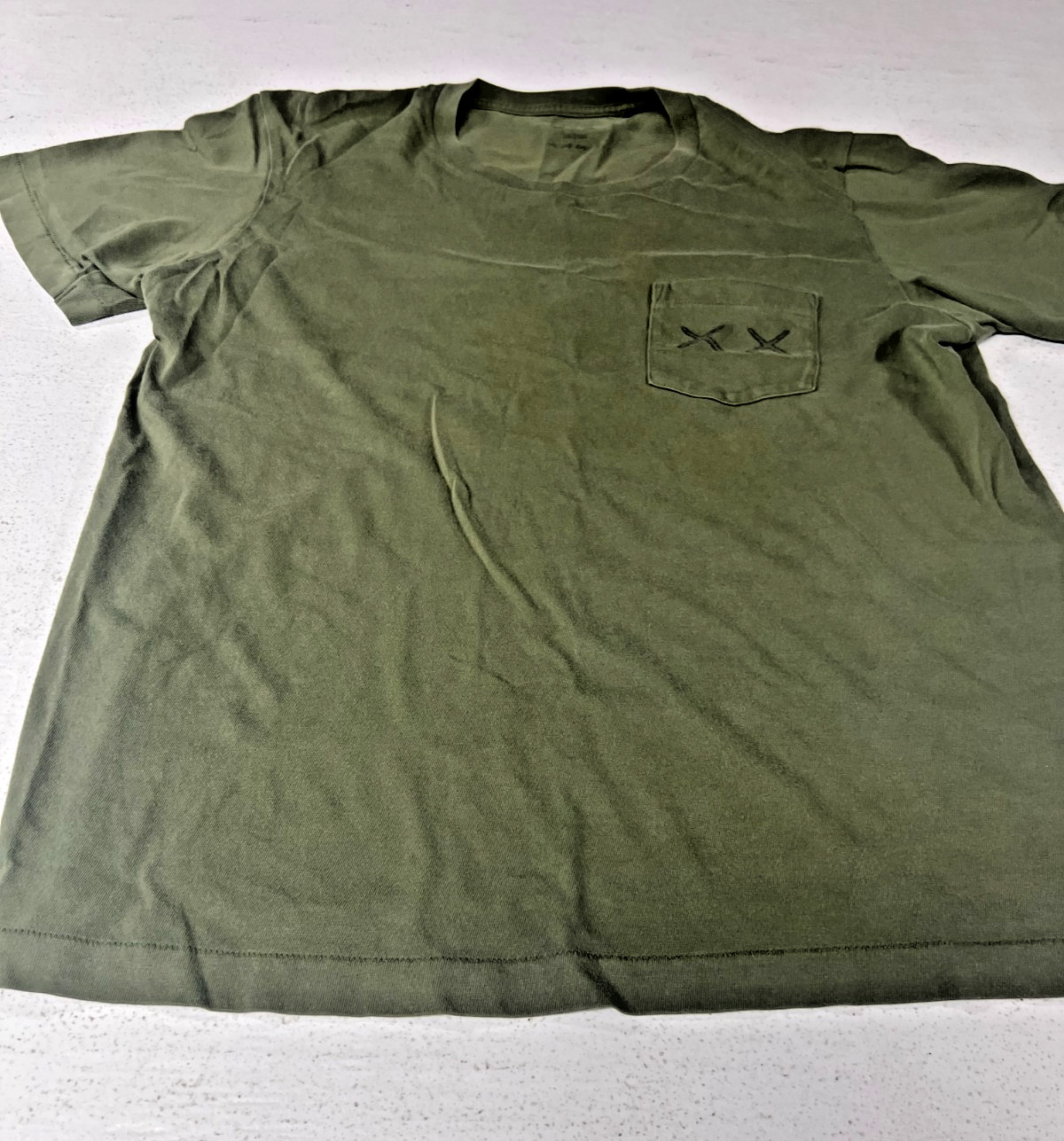 Uniqlo x Kaws T Shirt Olive Green Large Pocket Tee gallery