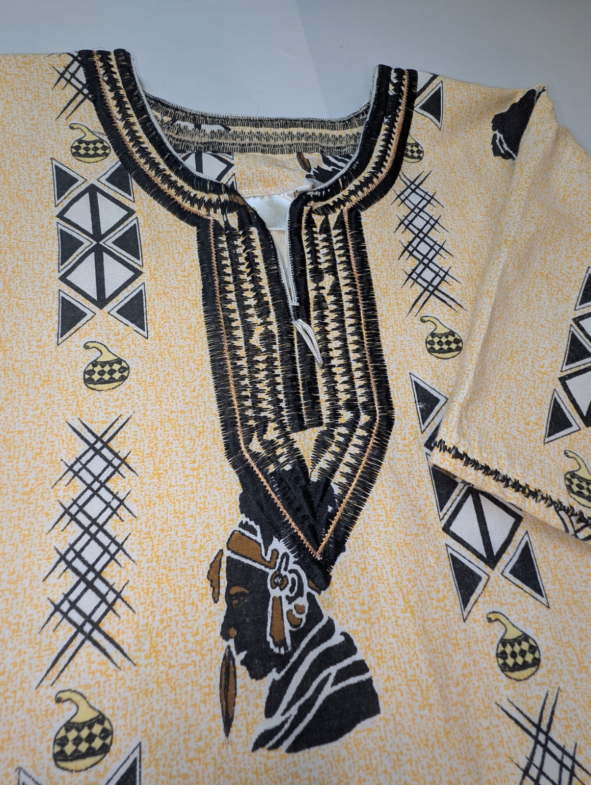 Shirt Pullover L Broadcloth SS Dashiki Aztec Aborigine Pockets gallery