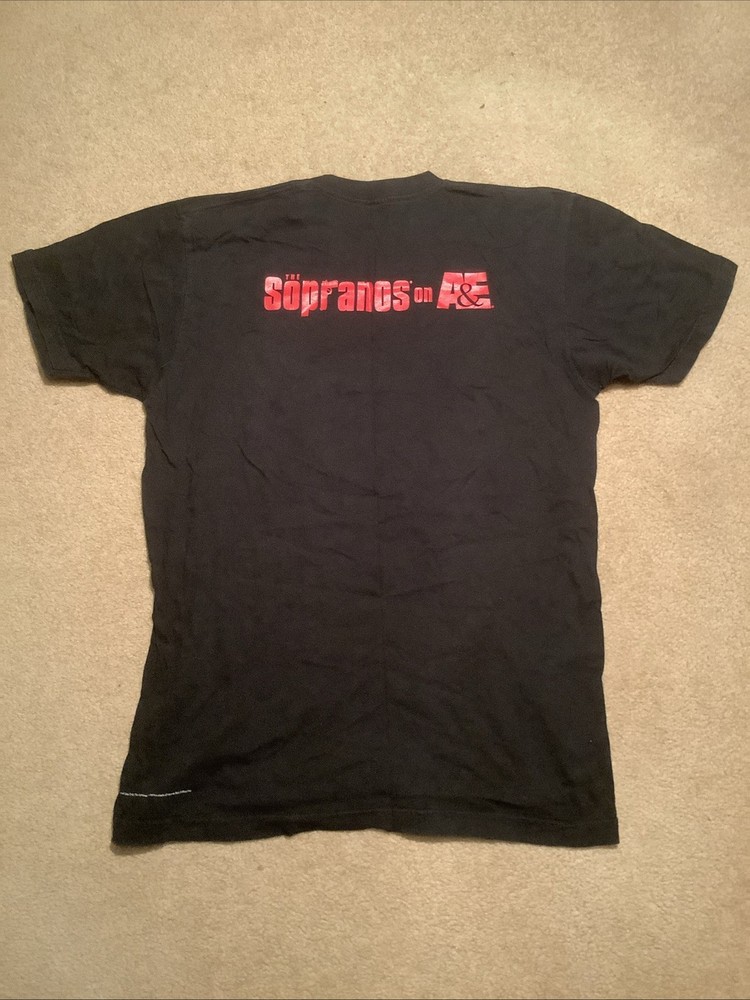 Vintage THE SOPRANOS ON A&E JUST GOT MADE Promo Promotional Black Shirt Large L