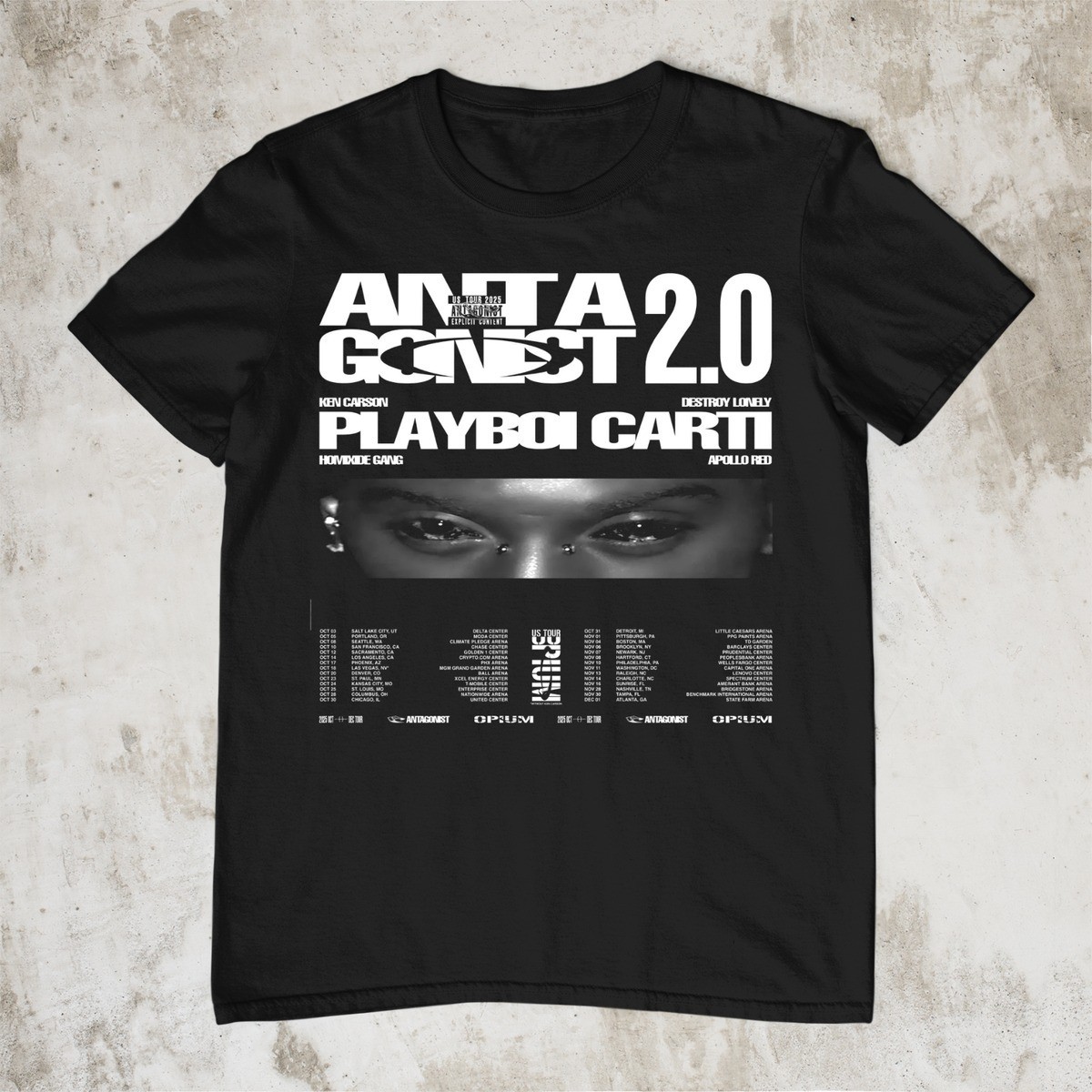 Playboi Carti Antagonist 2.0 Tour 2025 T-shirt 23D980