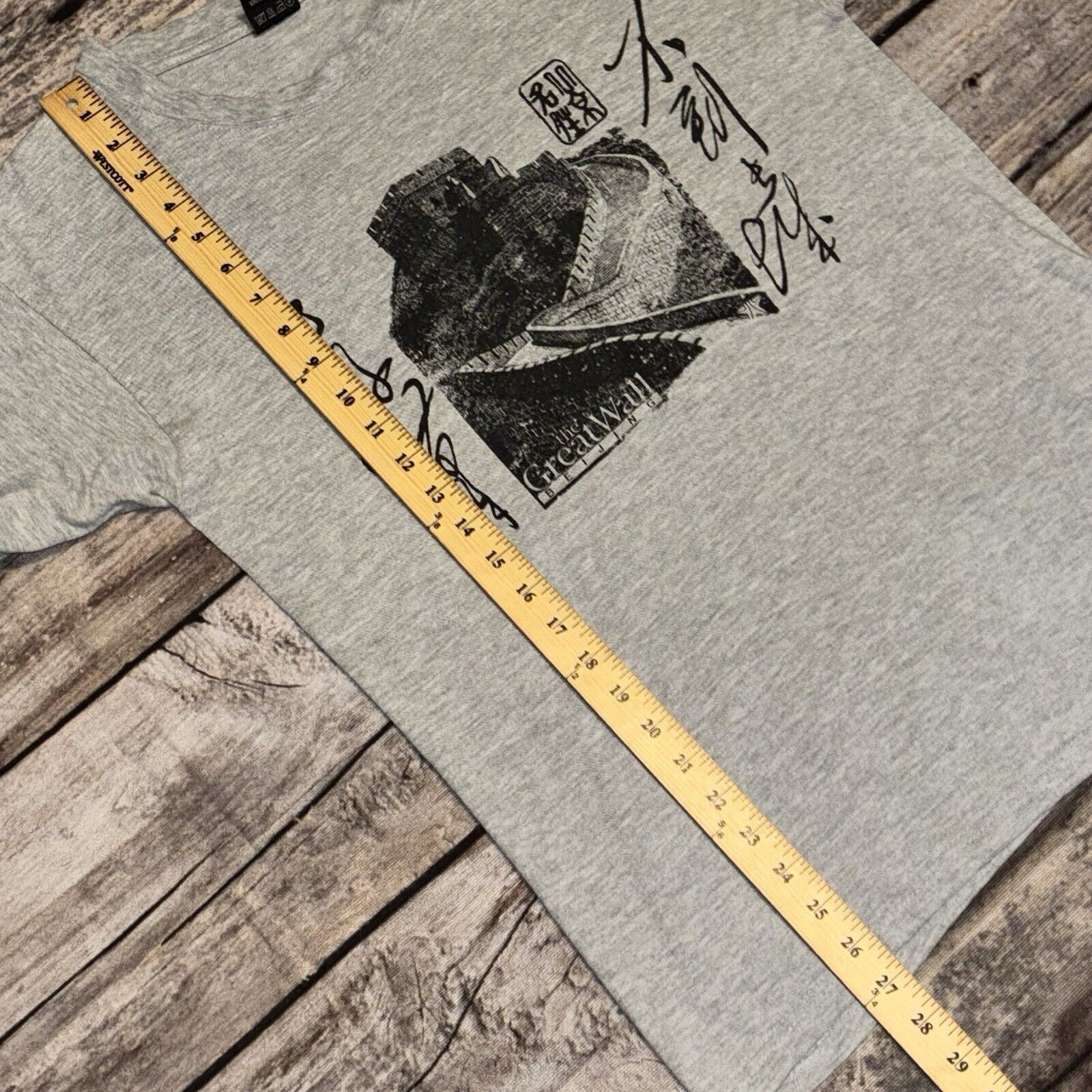 Vintage The Great Wall Of Beijing China Asia Art Tee Size Medium Gray gallery