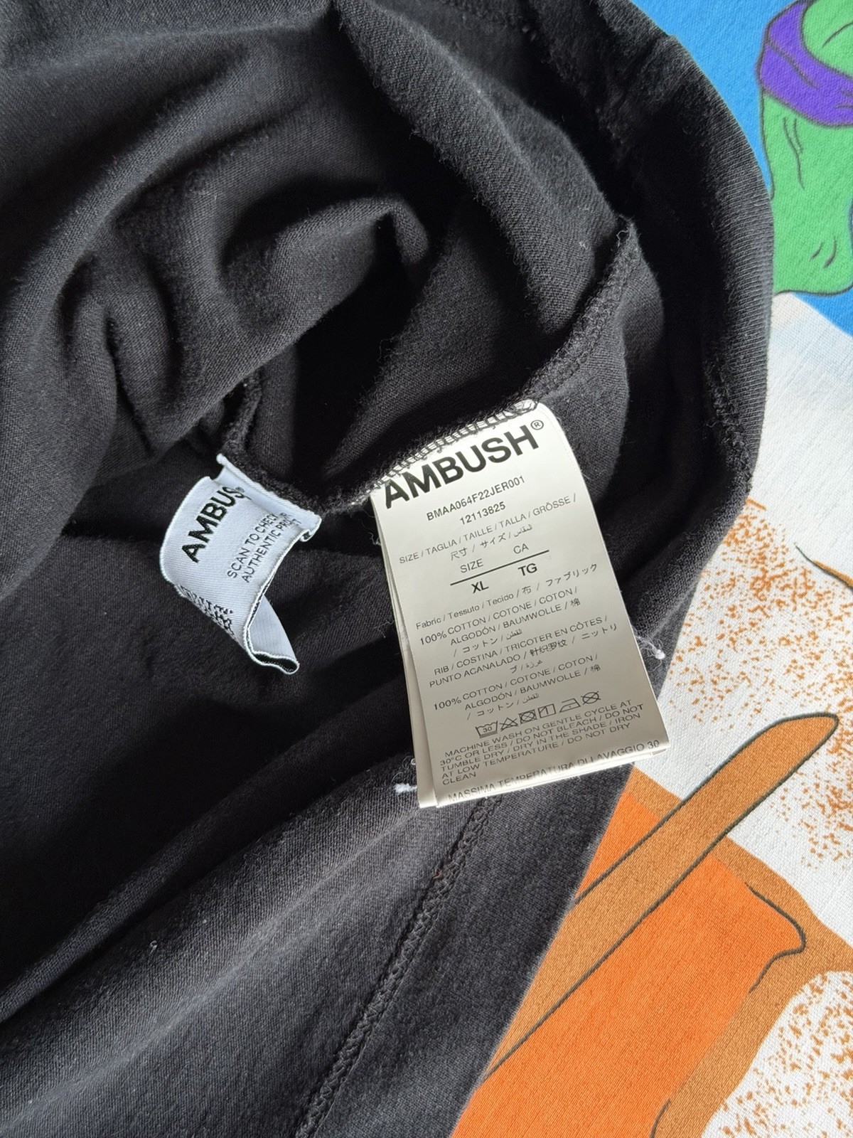 Ambush men's Logo Black Cotton Crewneck T- Shirt - XL made In Japan gallery