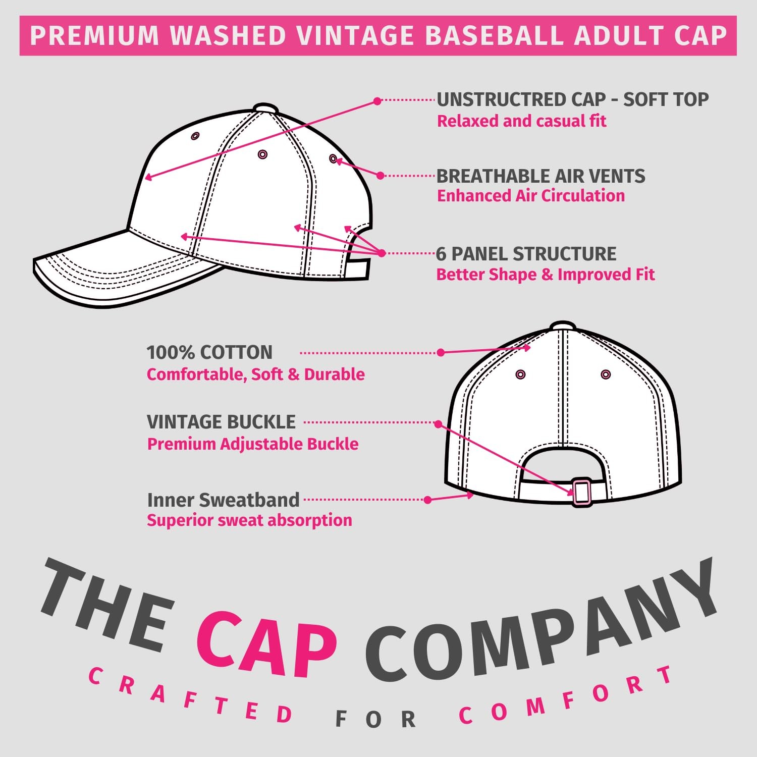 Unisex Vintage Washed Baseball Cap | Low Profile Soft Top Unstructured Cotton... gallery