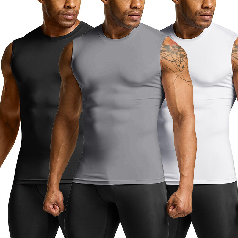 Men's Cool Dry Compression Base Layer Tank Top Sports Running Basketball Workout gallery