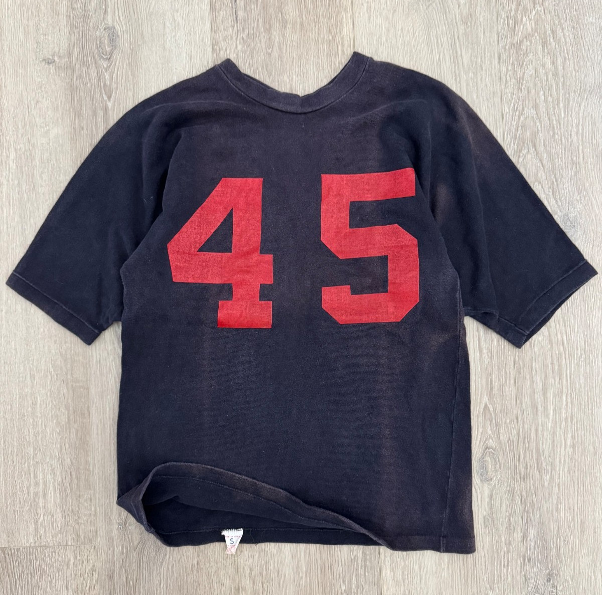 vintage 60s Football Athletic Tee Cotton S USA Made 50s Russell Sunfaded True