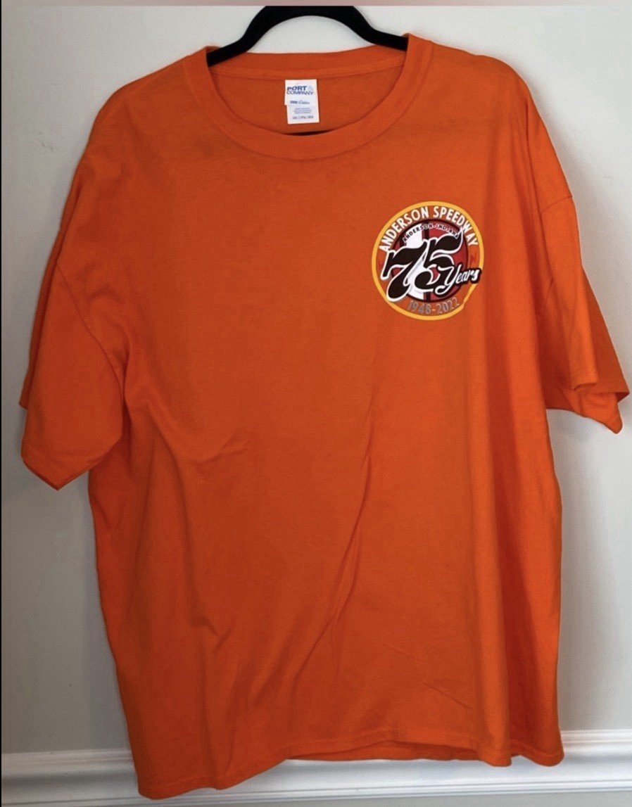 Anderson Speedway IN 75 Years 1948-2011 Orange Crew Neck Cotton Tee - 2XL gallery