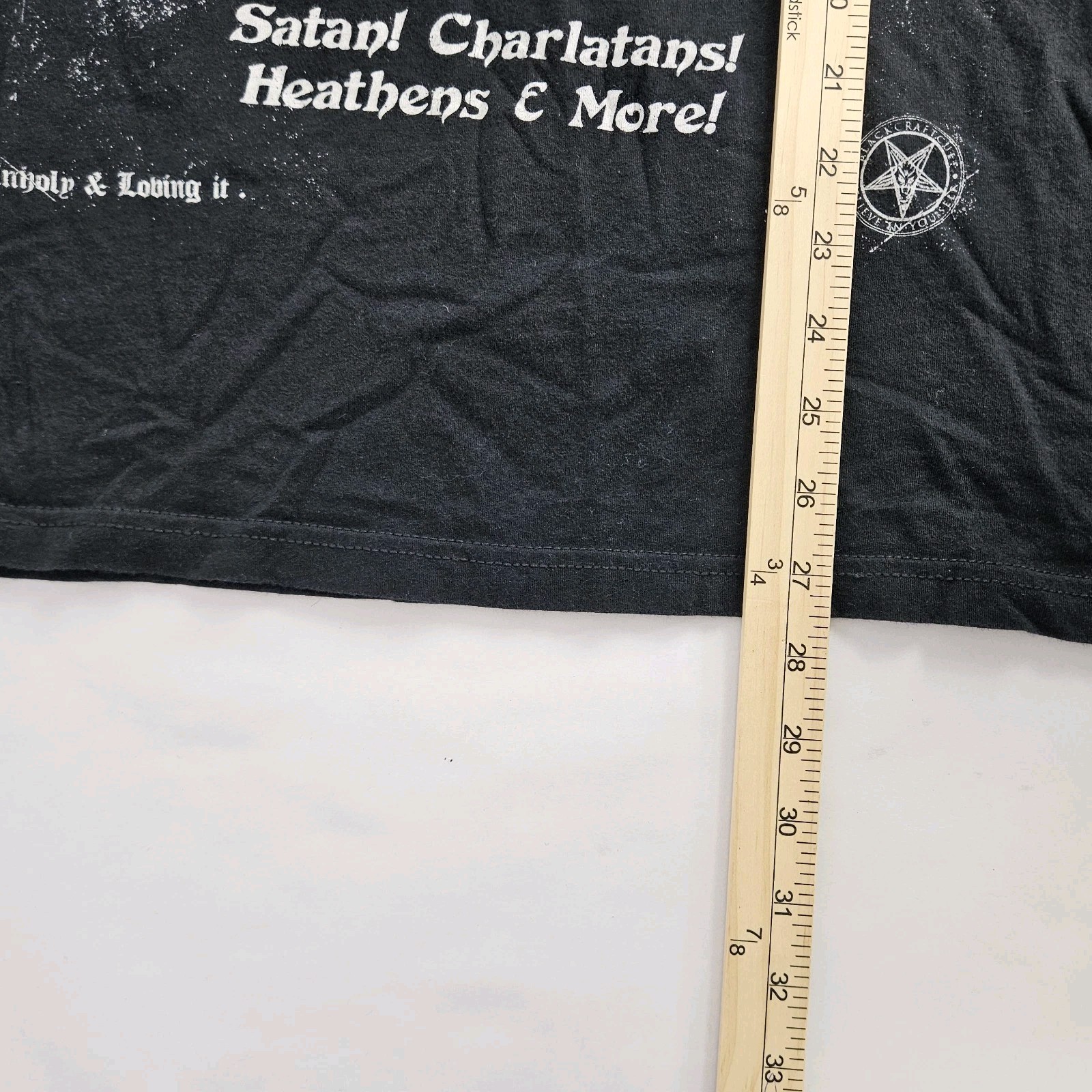 BlackCraft Cult Chapel of Doom T-Shirt Gothic Horror Satanic Pentagram Graphic gallery