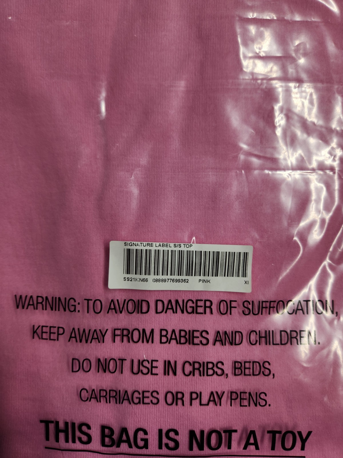 Supreme Signature Label S/S Top T-Shirt Pink XL SS21 gallery