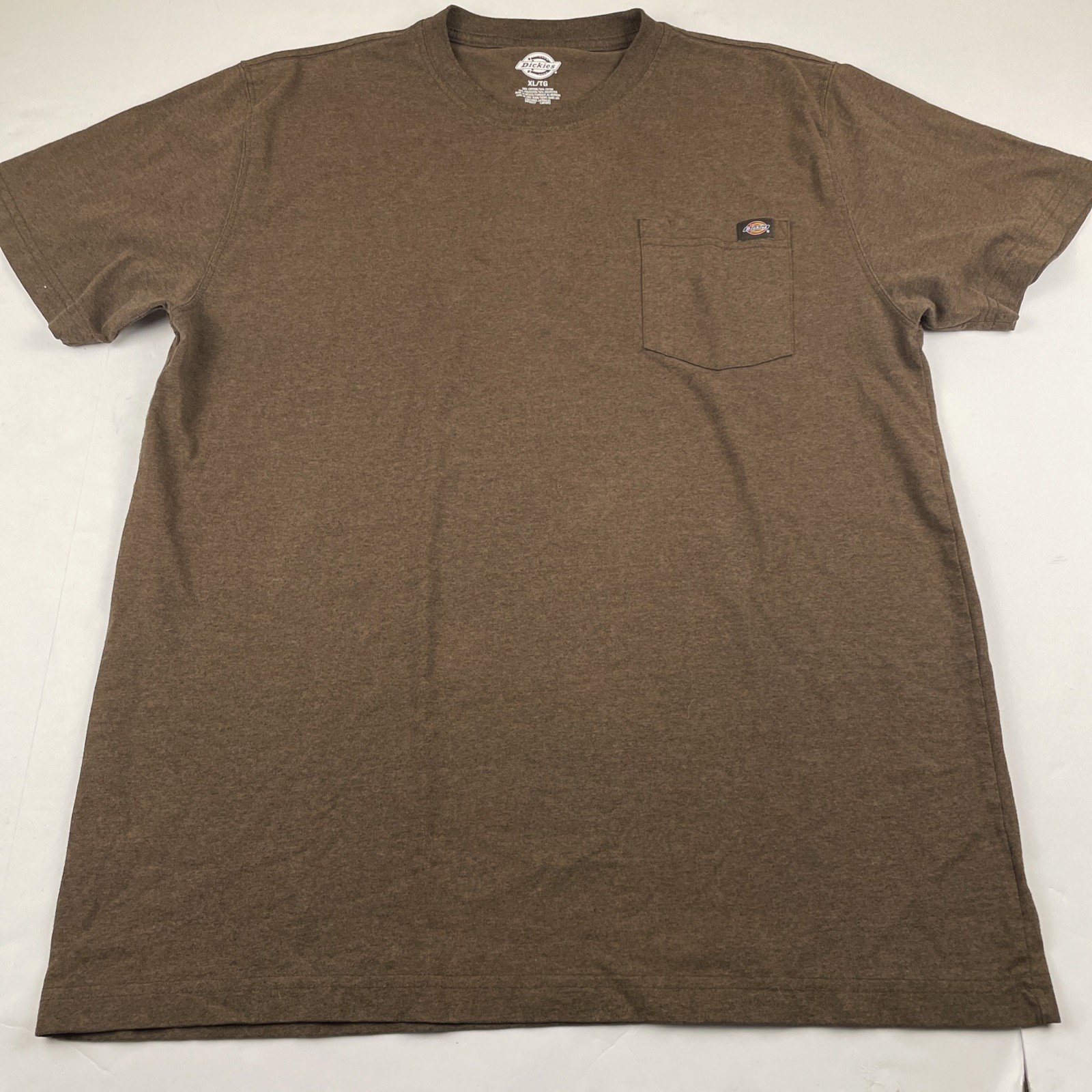 Dickies Pocket T-Shirt Men’s XL Short Sleeve Cotton Blend Crew Neck Brown Work gallery
