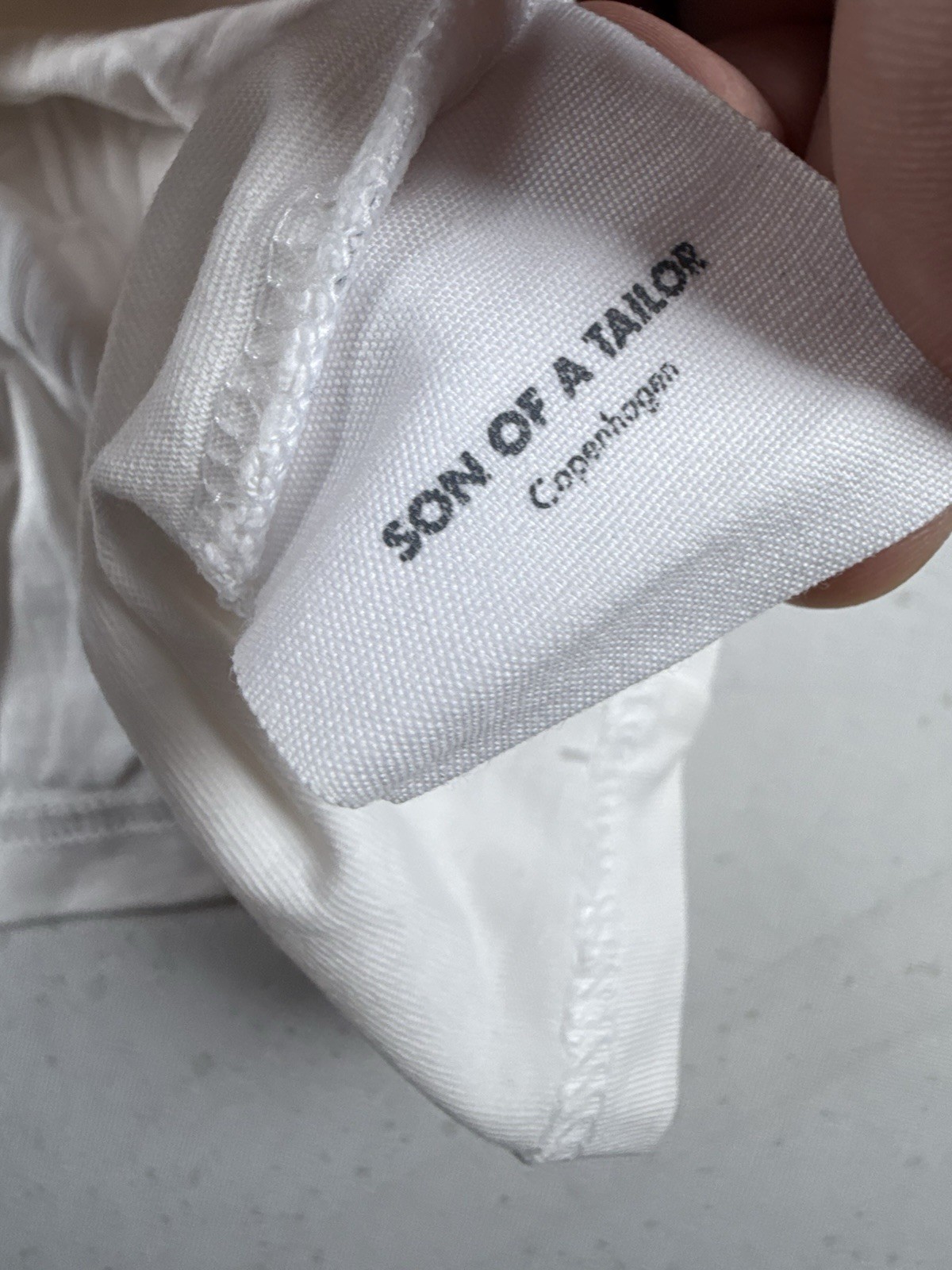 Son of a Tailor White 100% Supima Cotton Short Sleeve Crewneck T-Shirt Men Small gallery