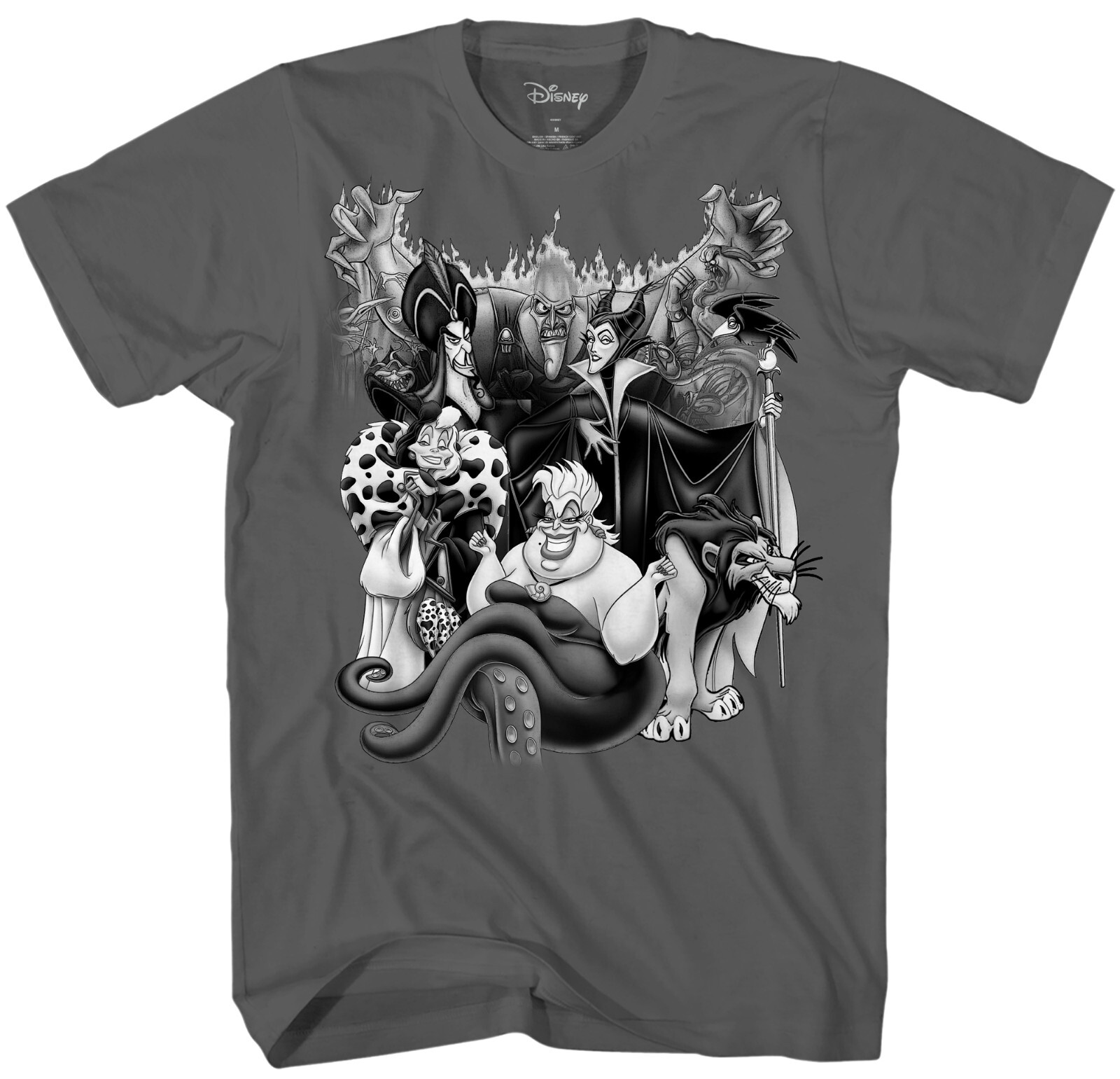 Disney Villains Team Men's Charcoal T-Shirt New gallery