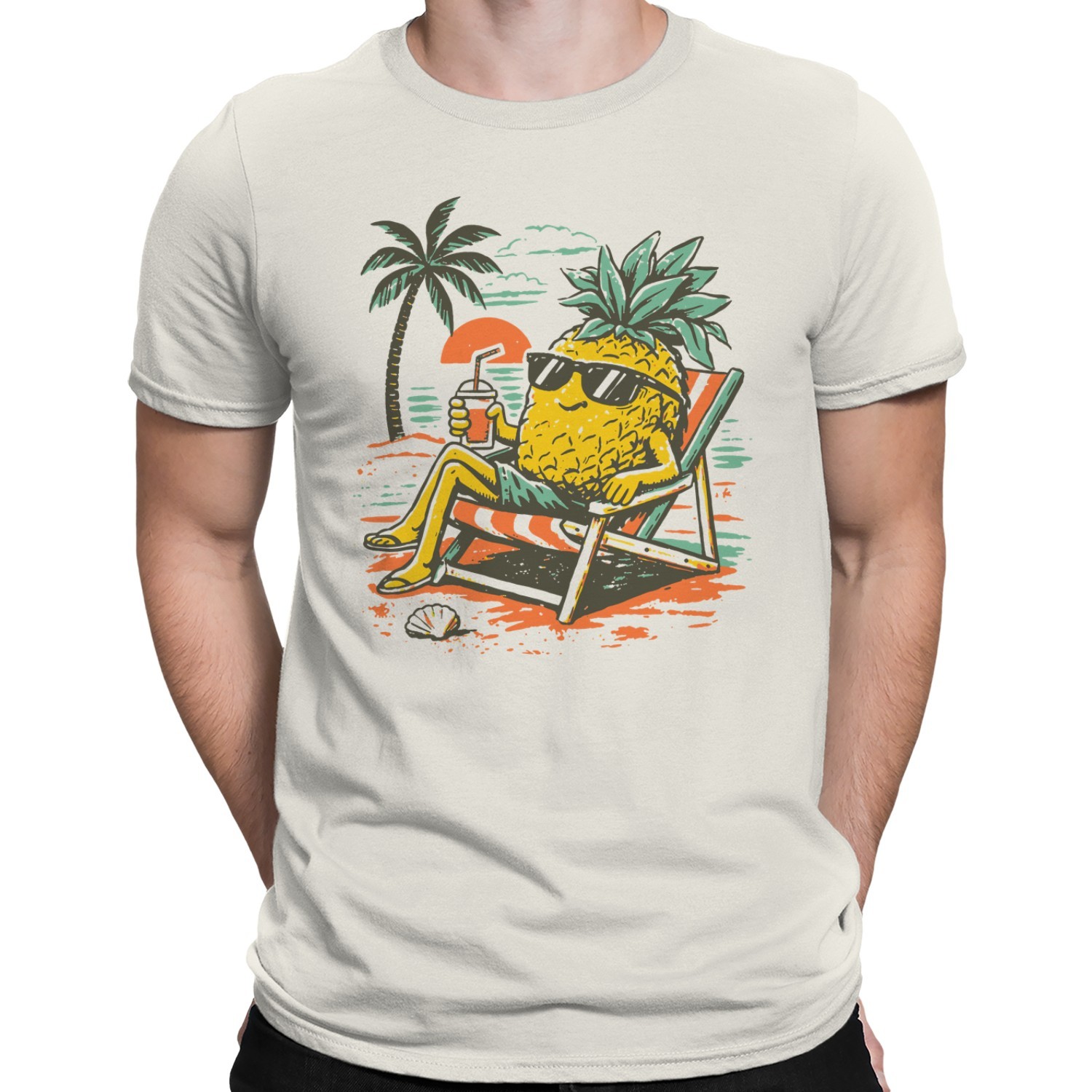 Pineapple Beach Chill Sunset Men's T-shirt gallery