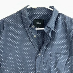 Rails Men’s Medium Lyocell Cotton Blend S/S Navy Pink PolkaDot Button Down Shirt