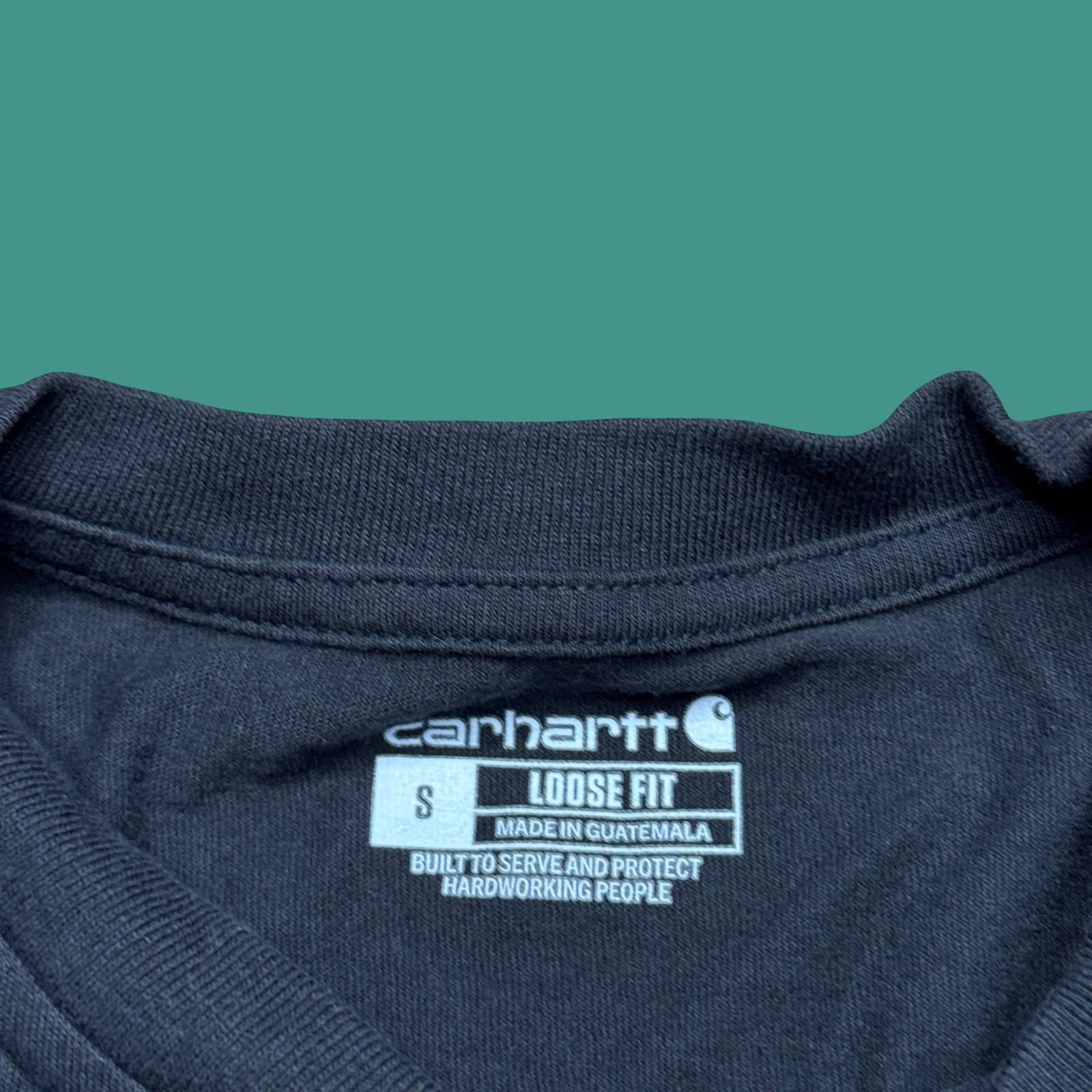 Carhartt Long Sleeve Henley T Shirt Small Black Pocket Outdoor Workwear Utility gallery