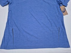 Asics Mens Tech M Knit Spacedye Blue Training Tee running shirt SZ Large
