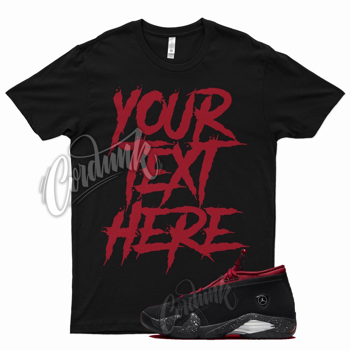 Black CUSTOM T Shirt for J1 14 Low Iconic Red Lipstick Gym Red gallery