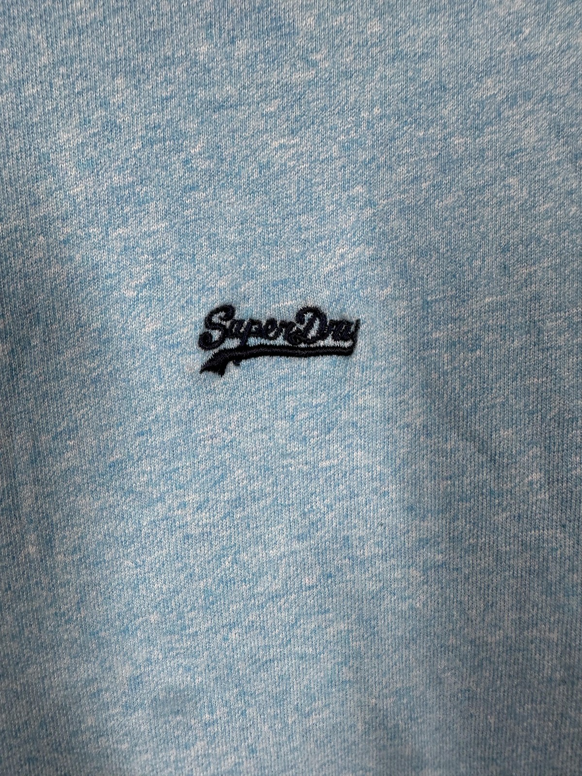 Superdry Studios Shirt Mens Medium Light Blue Heather Organic Cotton Logo Tee gallery