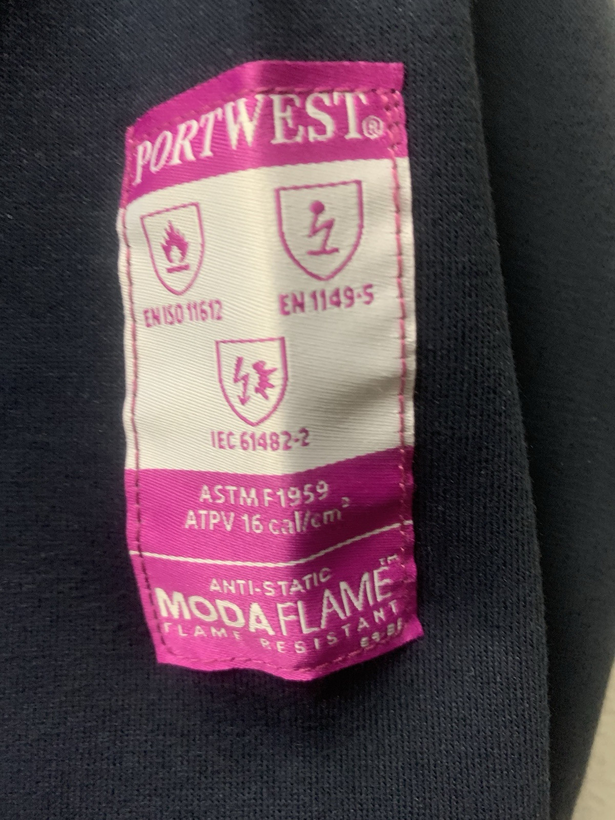 SIZE LARGE.Portwest UFR81 - FR Zipper Front Hooded Sweatshirt Navy gallery
