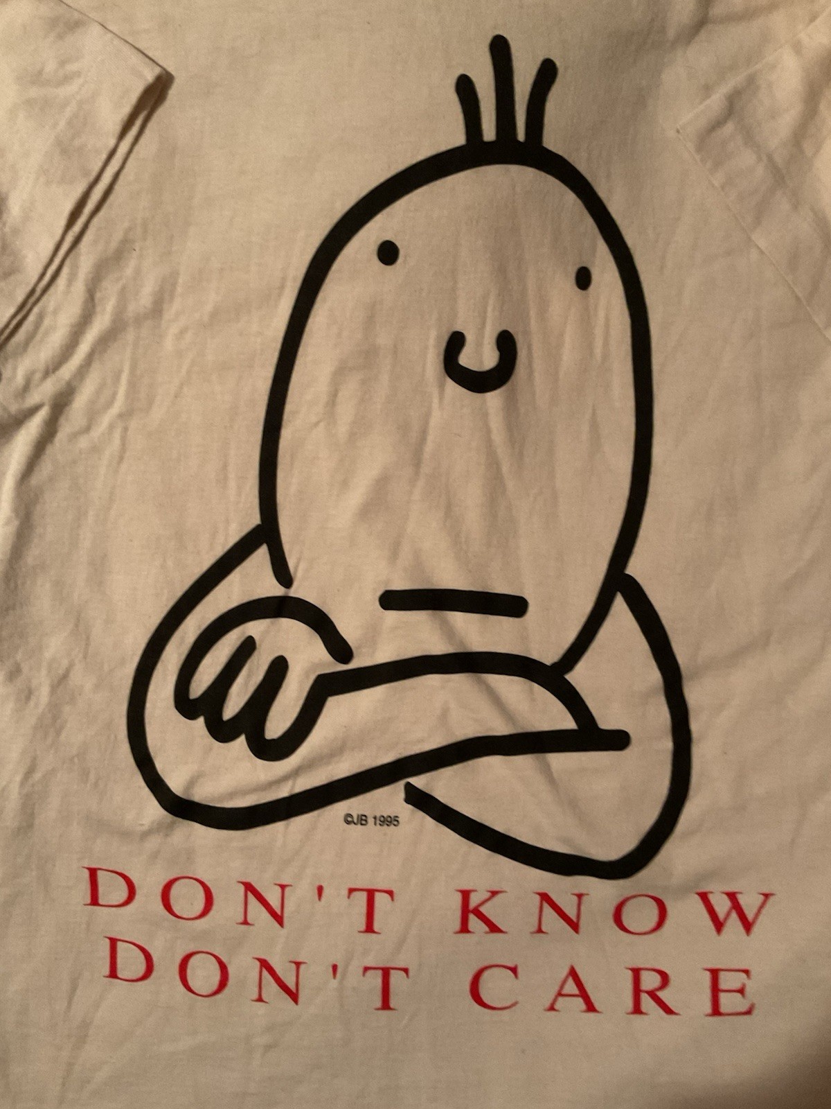 Vintage 1995 Dont Know Dont Care Single Stitch T-Shirt Men's XL gallery