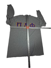 PI LAMBDA PHI Vintage LONG SLEEVE TEE Gray Size Large Greek Gear Frat Sorority