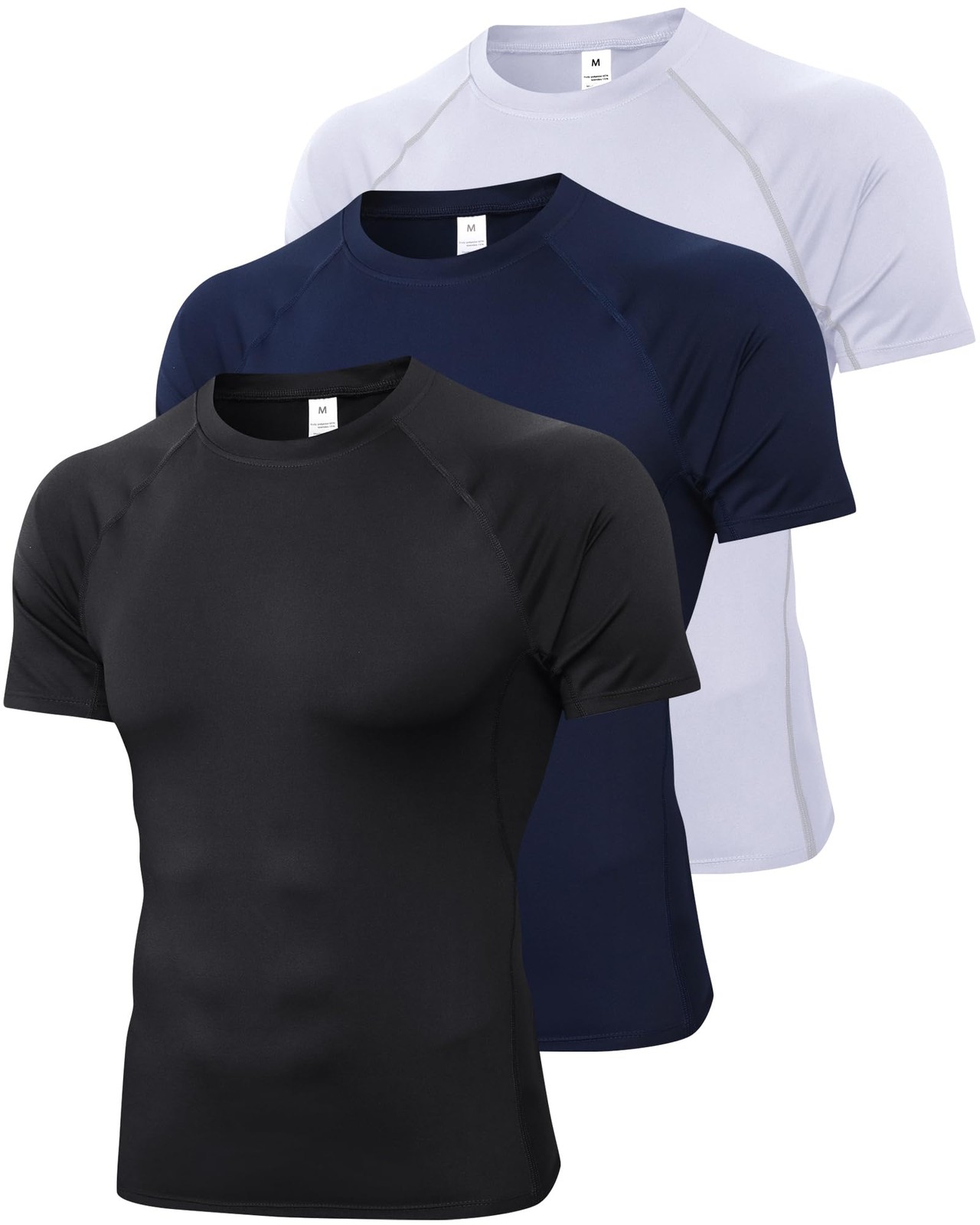 Compression Shirt Men, Short Sleeve Sports Compression Tops Cool Workout T-Sh…