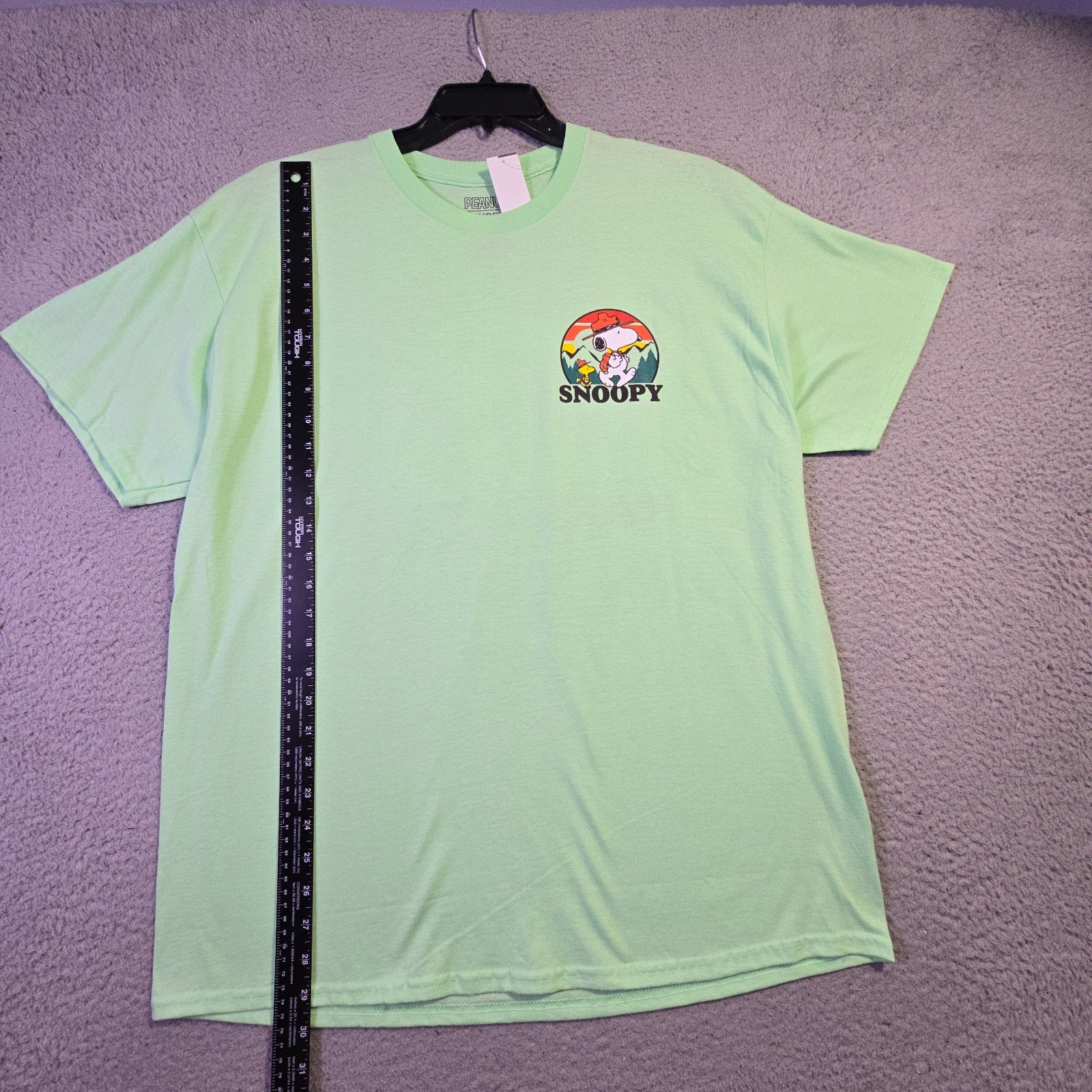 Peanuts® Hiking Snoopy t shirt Men XL Green Charlie Brown Classic Camping NWT gallery