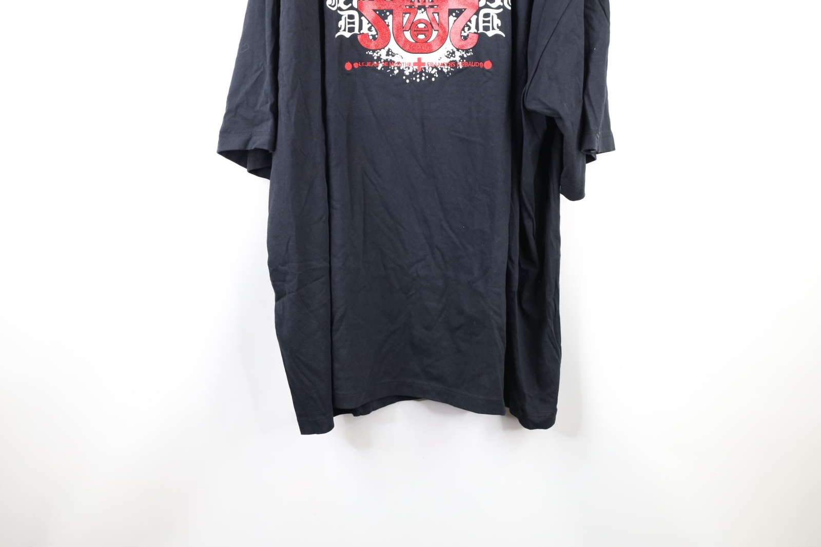 NOS Vtg Marithe Francois Girbaud Mens 4XL Baggy Spell Out Glitter T-Shirt Black gallery