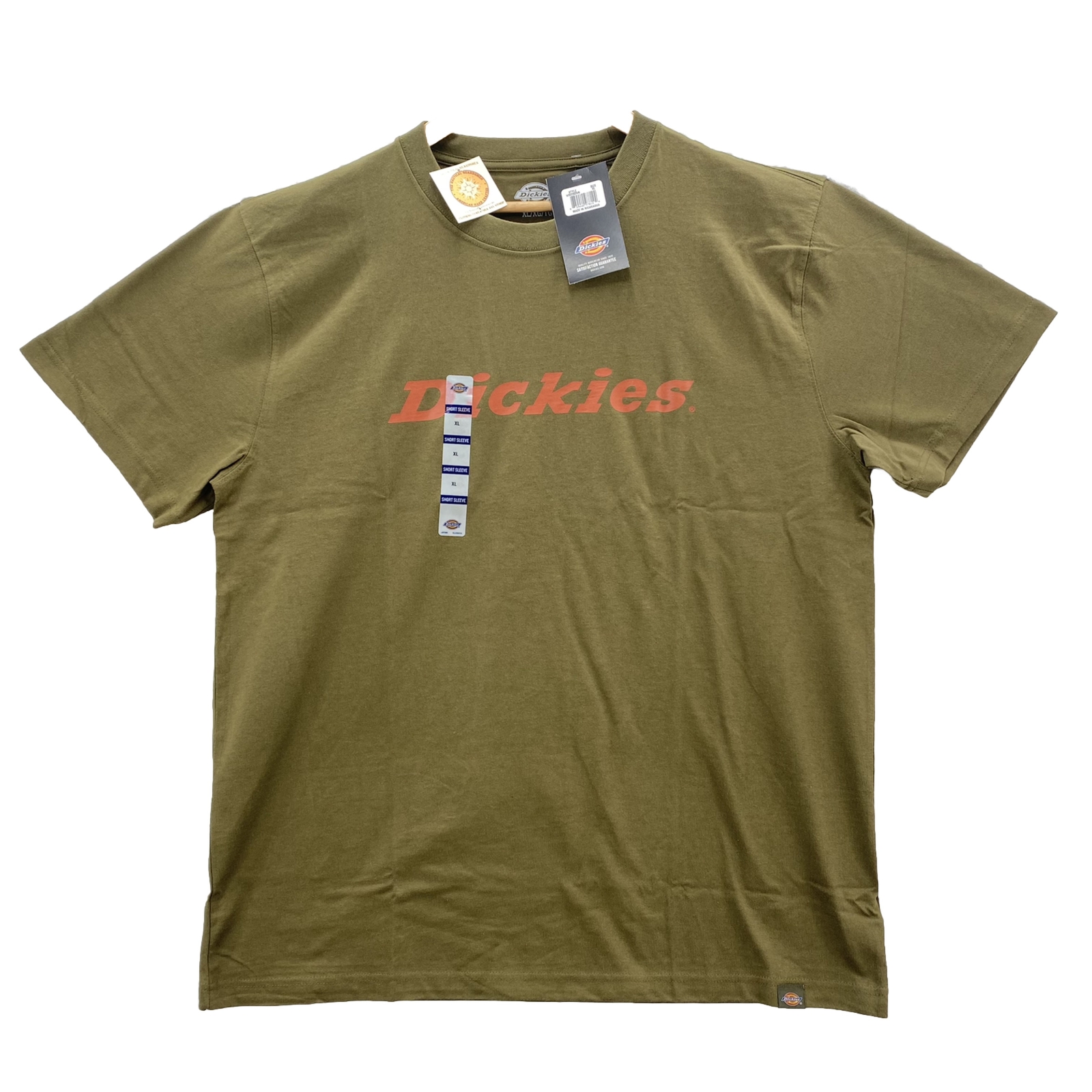 Dickies Tee Shirt Mens XL Olive Skater Workwear Front Logo Graphic T-Shirt