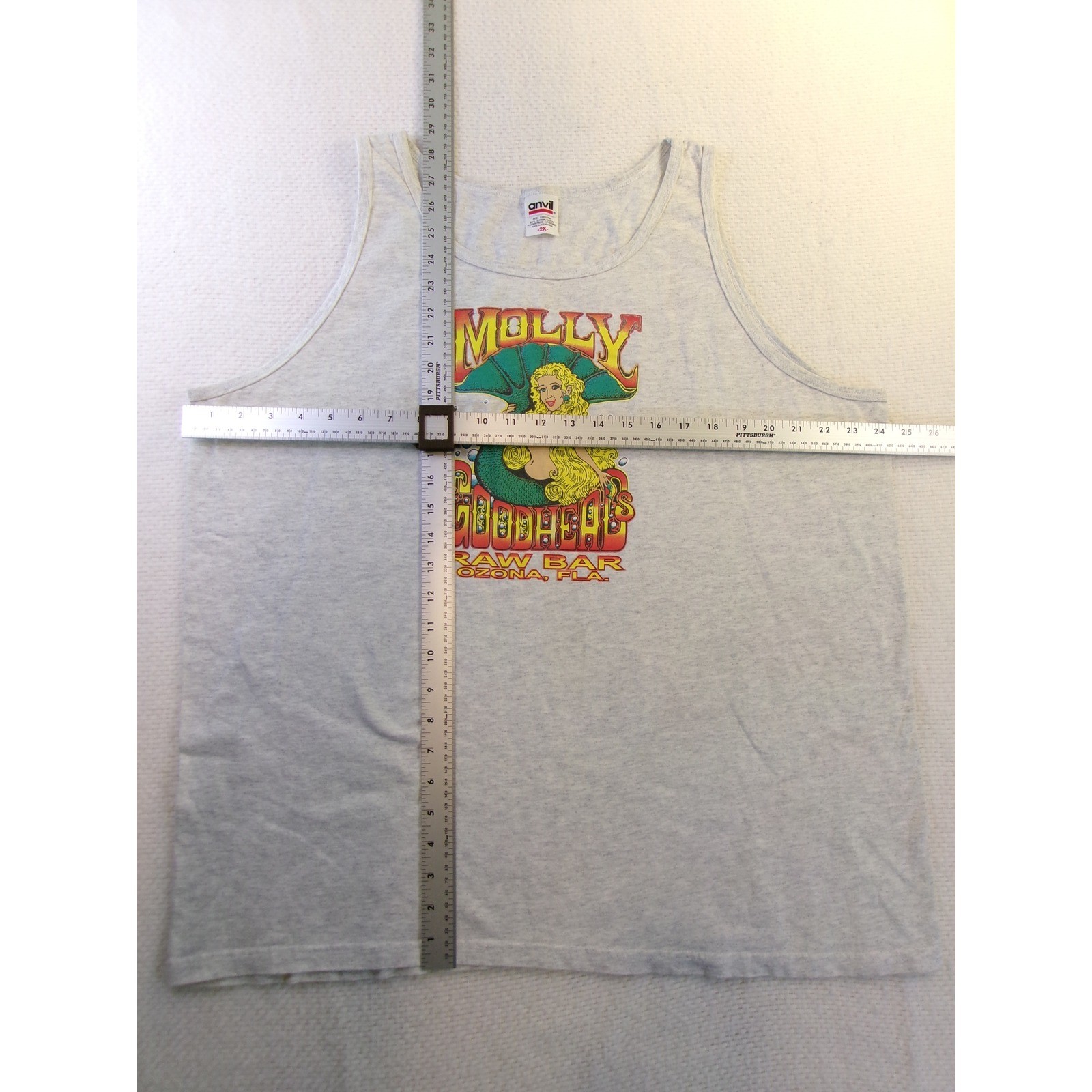 Anvil Molly Goodheads Raw Bar Ozona FL Mermaid Tank Top Mens 2XL Grey Heather gallery