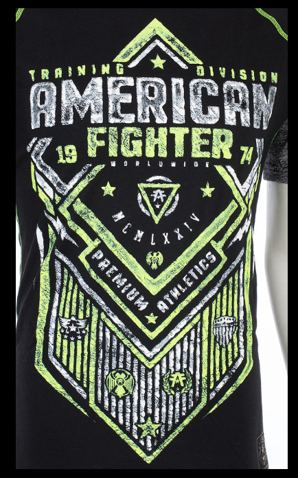 AMERICAN FIGHTER Black Neon Yellow VALDOSTA Athletic Graphic T-shirt NWT gallery