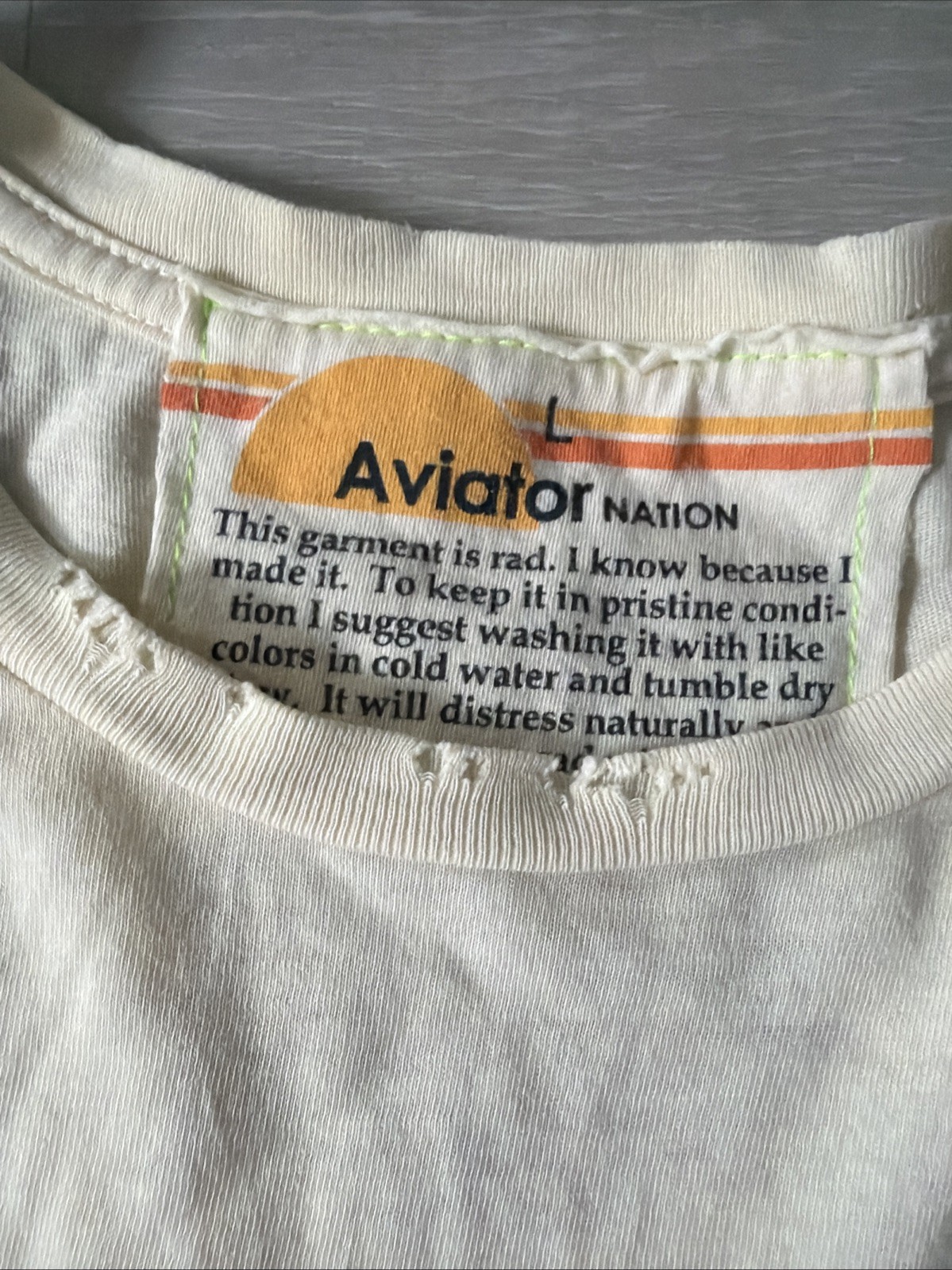 Aviator Nation Shirt - Tribe of Peace Tee Rare - Adult LARGE Pale Yellow NWOT gallery