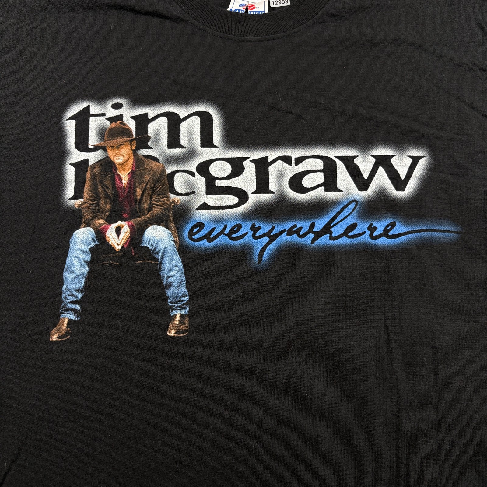 Vintage 1997 T-America T-Shirt Mens XL Black Tim McGraw Everywhere Single Stitch gallery